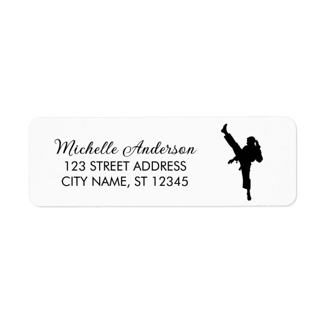 Karate / Taekwondo / judo Return Address Label     (Front)