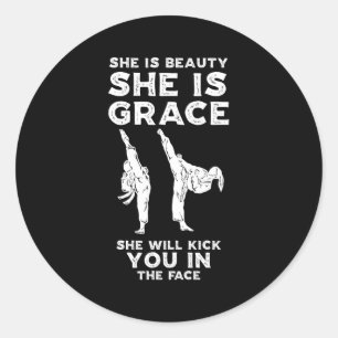 Karate Taekwondo Karate Kick Classic Round Sticker