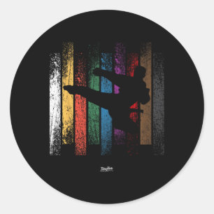 Karate Taekwondo Tkd Martial Arts Mens Boys Classic Round Sticker