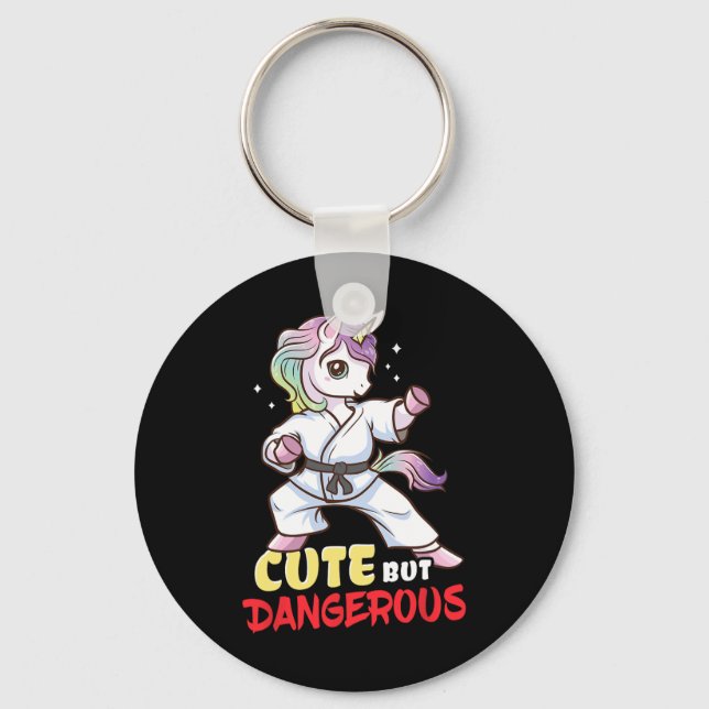 Karate Taekwondo Unicorn Gift  Key Ring (Front)
