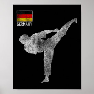 Karate Team Martial Arts Mma Kick Germany German V Poster