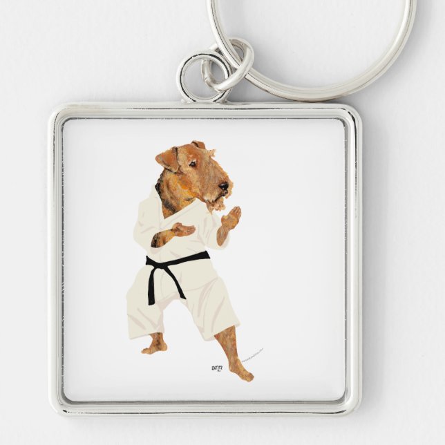 Karate Terrier Key Ring (Front)