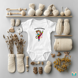 Karate Tiger Fun Illustration Baby Bodysuit