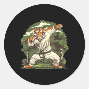 Karate Tiger Nature Jiu-Jitsu Mma Taekwondo Tiger Classic Round Sticker