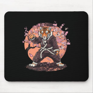 Karate Tiger Sakura Flowers Taekwondo Jiu-jitsu Ju Mouse Mat