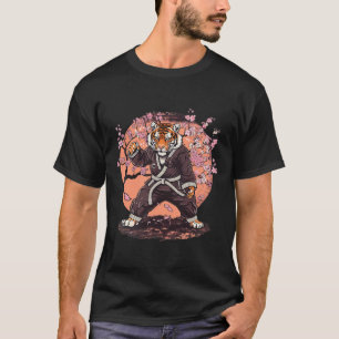 Karate Tiger Sakura Flowers Taekwondo Jiu-jitsu Ju T-Shirt
