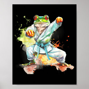 Karate Toad Jiu-Jitsu Judo Mma Taekwondo Frog Poster