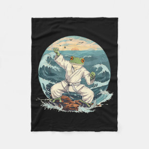 Karate Toad Taekwondo Beach Sunset Martial Arts Fleece Blanket