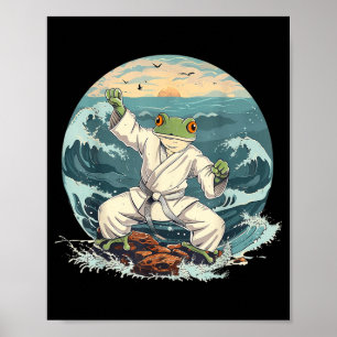 Karate Toad Taekwondo Beach Sunset Martial Arts Poster