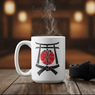 Karate - Torii gate, Sun and Kanji Coffee Mug