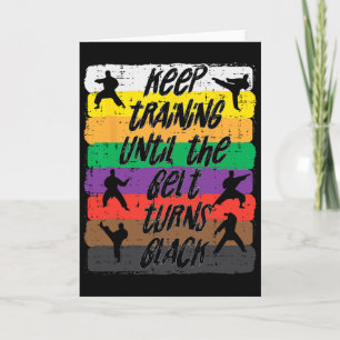 Karate Training Belt Turns Black Martial Arts Men Card