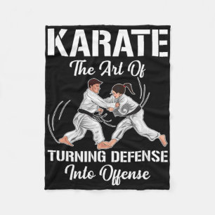 Karate Training Offence Black Belt Sport Martial A Fleece Blanket