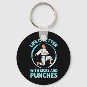 Karate Training Punches Black Belt Sport Martial A Key Ring