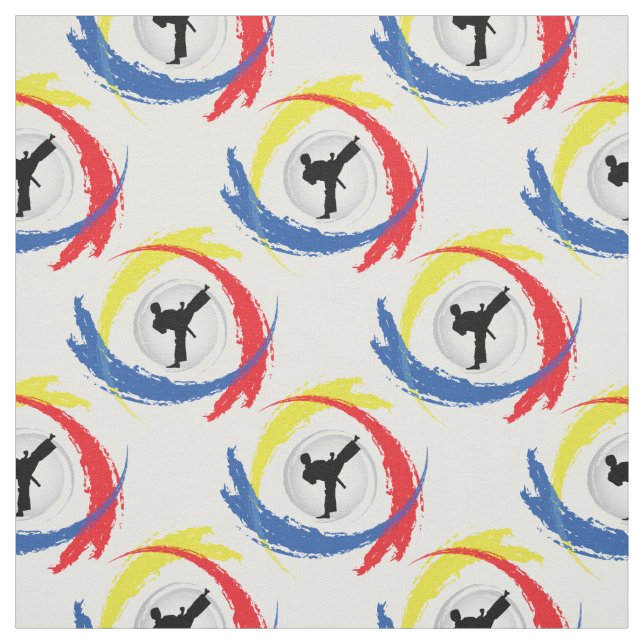 Karate Tricolor Emblem Fabric (Swatch)