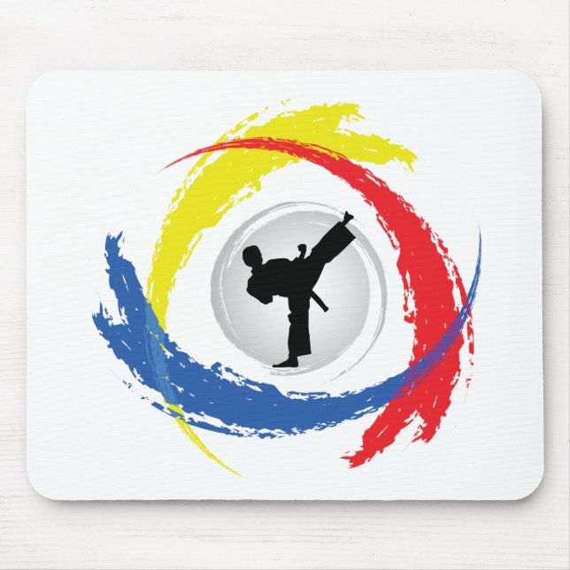 Karate Tricolor Emblem Mouse Mat (Front)