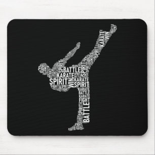 Karate Typography - Martial Arts Coach Comt Self D Mouse Mat