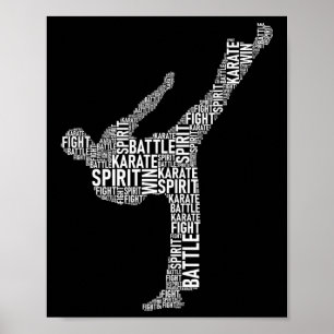 Karate Typography - Martial Arts Coach Comt Self D Poster