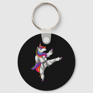 Karate Unicorn Black Belt Japanese Martial Arts Lo Key Ring