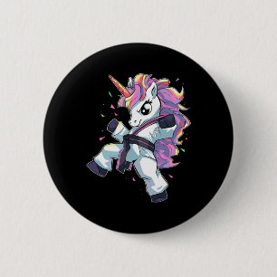 Karate Unicorn Girl Martial Arts Taekwondo Kickbox 6 Cm Round Badge
