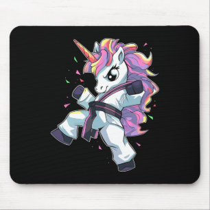 Karate Unicorn Girl Martial Arts Taekwondo Kickbox Mouse Mat