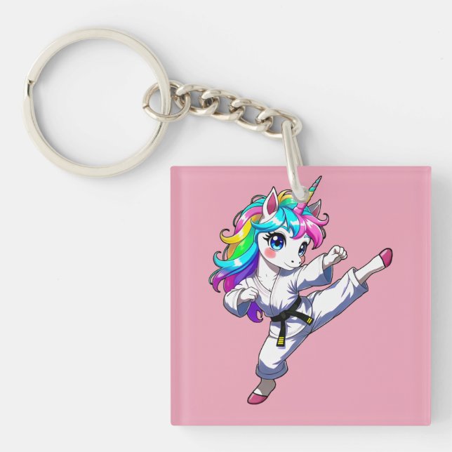 Karate unicorn  key ring (Front)
