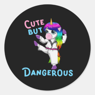 Karate Unicorn Kickboxing Martial Arts Jiu Jitsu F Classic Round Sticker
