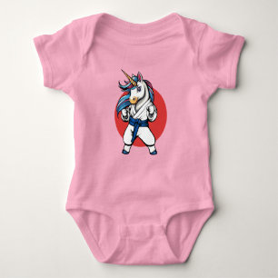 Karate Unicorn The cutest fighter Baby Bodysuit