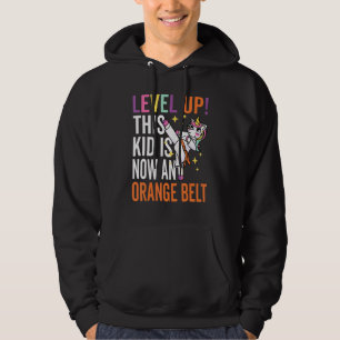 Karate Uniform Unicorn Level Up Orange Belt Award  Hoodie