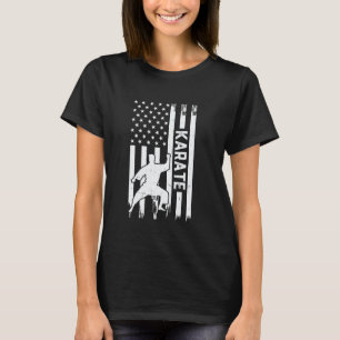 Karate US Flag Karate Fighter T-Shirt