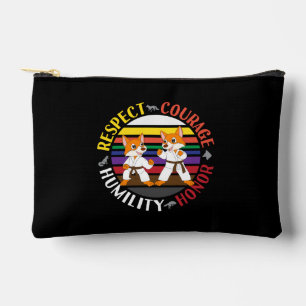 Karate Values - Cute Sparring Fox Silhouettes Accessory Pouch