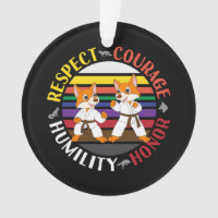 Karate Values - Cute Sparring Fox Silhouettes