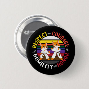Karate Values Respect Courage Humility Honor 6 Cm Round Badge
