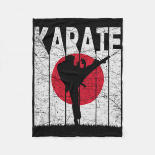 Karate Vintage Martial Arts Retro Karate Japanese Fleece Blanket