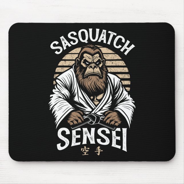 Karate Warrior Legend Sasquatch Sensei Bigfoot Mar Mouse Mat (Front)