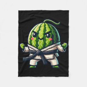 Karate Watermelon Master Cute Fighter Fleece Blanket