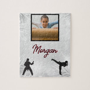 Karate Winter Wonder Personalised Photo & Name  Jigsaw Puzzle