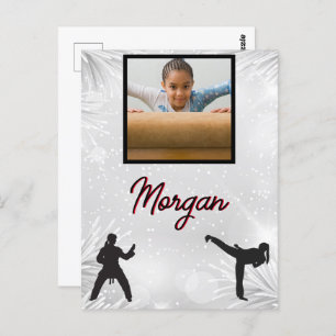 Karate Winter Wonder Personalised Photo & Name   Postcard