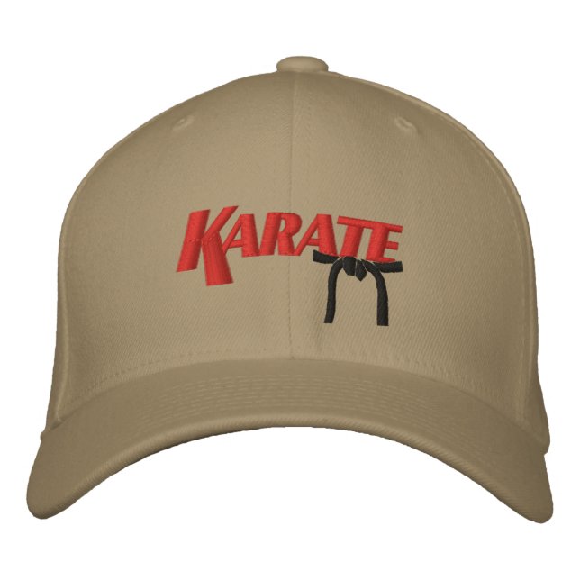 karate with black belt embroidered hat (Front)
