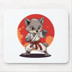 Karate Wolf Martial Arts Enthusiast Spirit  Mouse Mat