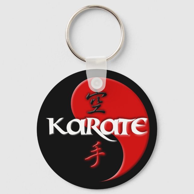 Karate Yin Yang Dark Key Chain (Front)