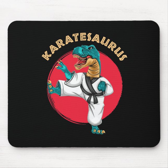 Karatesaurus Funny Karate Dinosaur  Mouse Mat (Front)