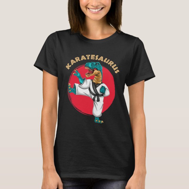 Karatesaurus Funny Karate Dinosaur  T-Shirt (Front)