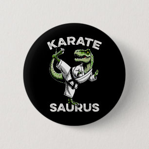 Karatesaurus T-rex Karate Dino Funny Dinosaur Mart 6 Cm Round Badge