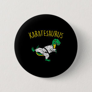 Karatesaurus Trex Karate Funny Dinosaur Martial Ar 6 Cm Round Badge