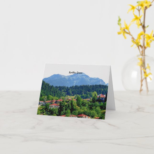Karditsa, Greece scenic landscape Card (Yellow Flower)