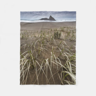 Karekare Beach Panatahi Island, West Coast Fleece Blanket
