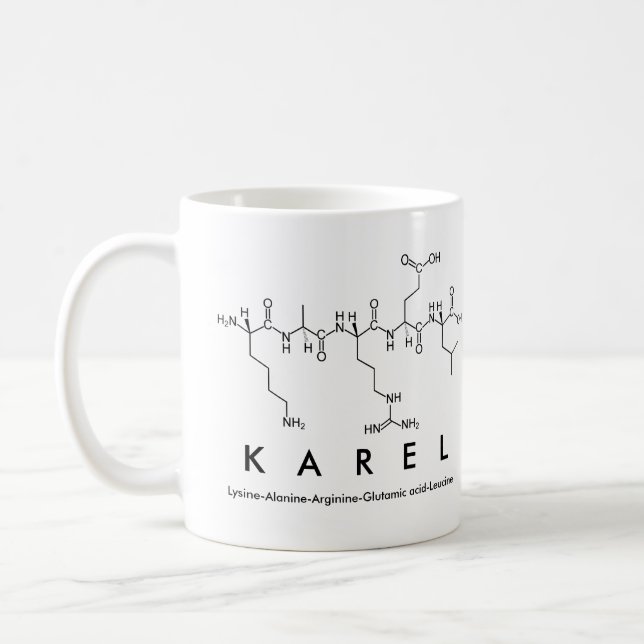 Karel peptide name mug (Left)