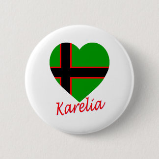 Karelia Flag Heart 6 Cm Round Badge