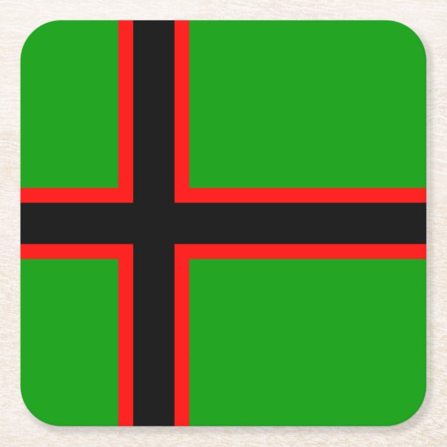 Karelia National Flag Square Paper Coaster (Front)