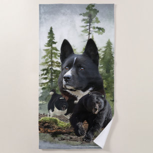 Karelian Bear Dog      Beach Towel